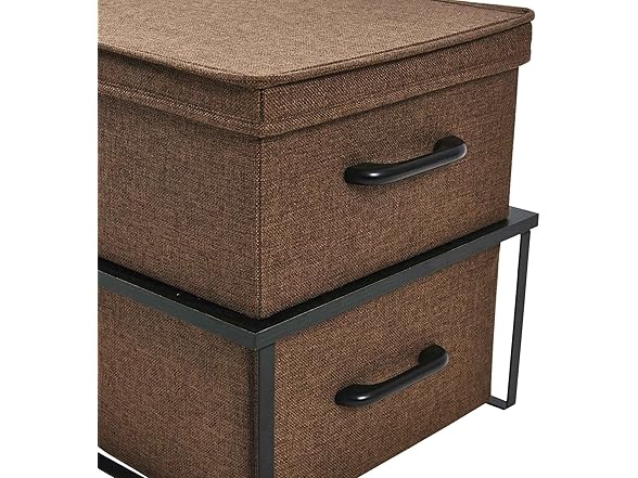 Household Essentials Stacking Storage Boxes with Laminate Top