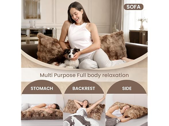 ZonLi Fluffy Faux Fur Body Pillow