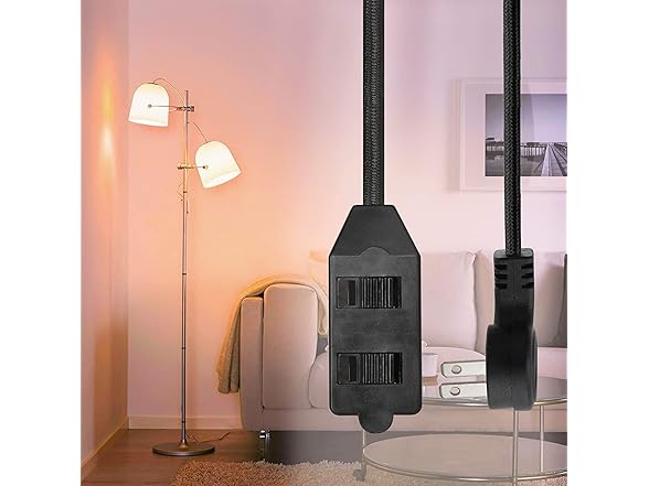 Clear Power 2PK 9FT 3 Outlet Fabric Indoor Extension Cord 16/2 SPT-2