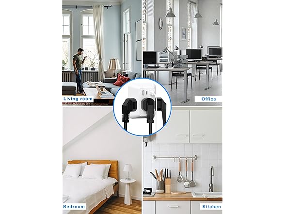 (2 PACK) Tuilock 3 Outlet Multi-Plug Power Outlet