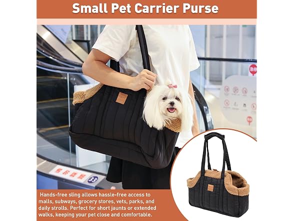 ETIAL Small Dog Carrier Purse, Winter Fleece 
