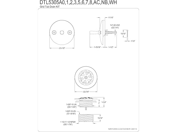Kingston BrassGrid Tub Drain
