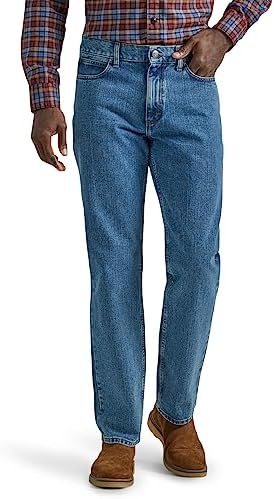 Lee Men's Legendary Relaxed Straight Jean, Pepper Stone, 30W x 32L