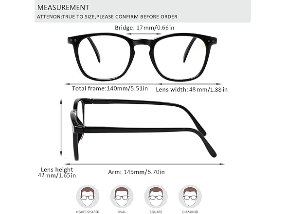 6 PK Spring Hinge Reading Glasses