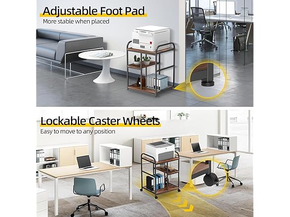 KDSOM Printer Stand with Adjustable Shelves