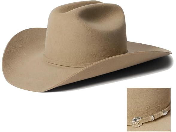 Stetson Men (7 1/2) Corral Wool Cowboy SilverSand