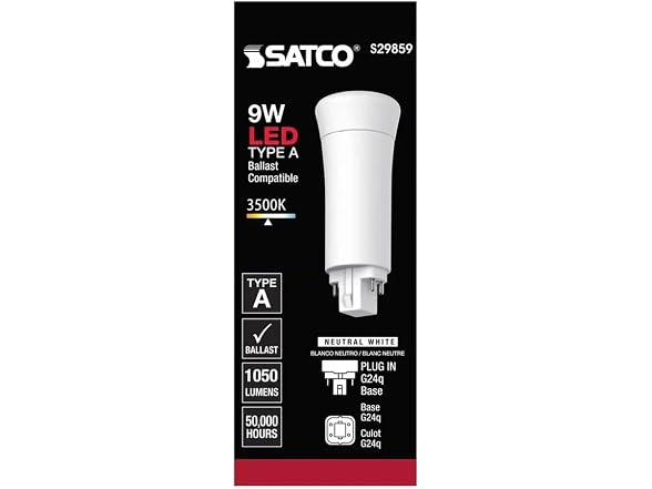 Satco S29859 9W LED PL 4-Pin Light Bulb