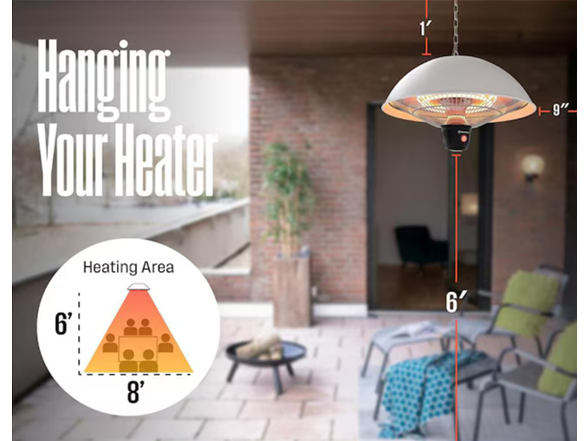 Westinghouse Hanging Steel Electric Patio Heater