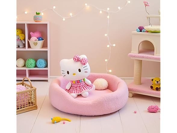 12" Kitty Plush Toy with Pink Dress
