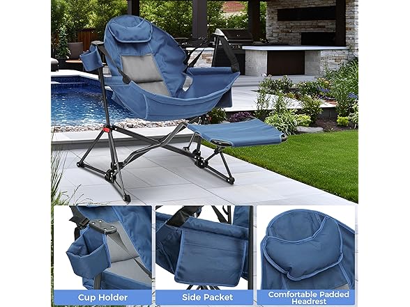 New Ainfox Hammock Camping Chair with Footrest, Foldable, Portable(Open Box)