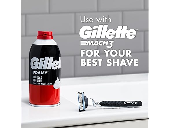 Gillette Foamy Shaving Cream, Regular, 11 Oz
