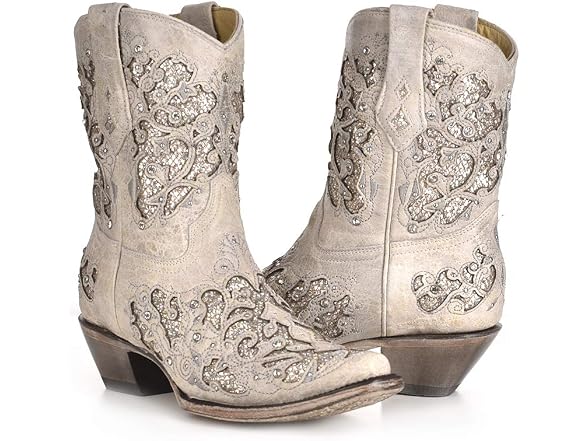 Corral Western Wedding White Booties