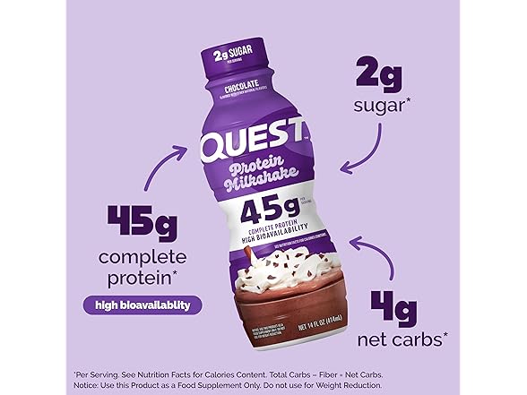 1CT Quest Nutrition Protein Milkshake, Chocolate