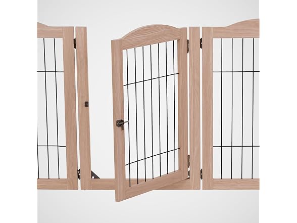 Arf Pets Dog Gates With metal 6 Panels Walnut