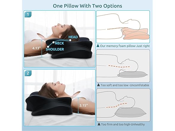 DONAMA Cervical Pillow for Neck, Black