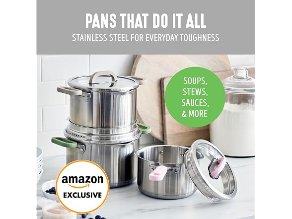 GreenLife BK Twisting Stainless Steel Set