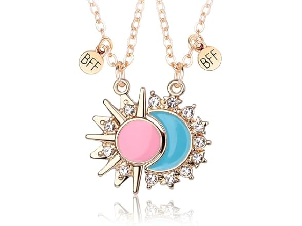 Celestial Sun Moon Friendship Necklace