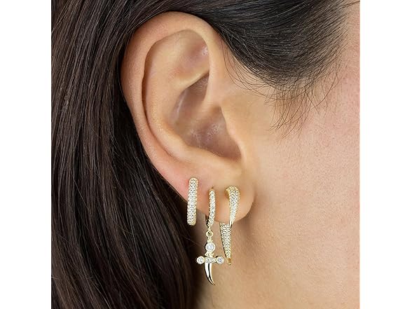 Celestara Huggie Hoop Earrings 925 Silver