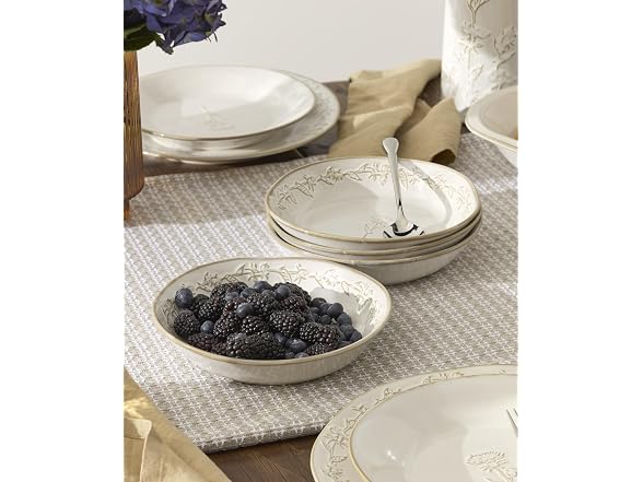 Lenox Dinnerware Set, Homespun 16-Piece Set (White, 16 Pieces)