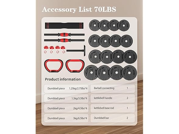 UNNMIIY BC015025070002 Adjustable Dumbbell