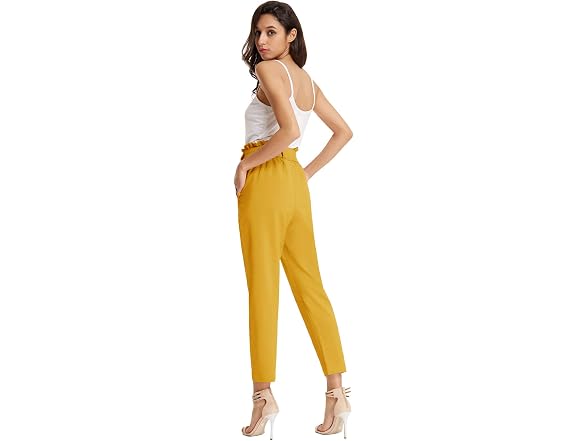Grace Karin Women (M) Cropped Paper Bag Pants