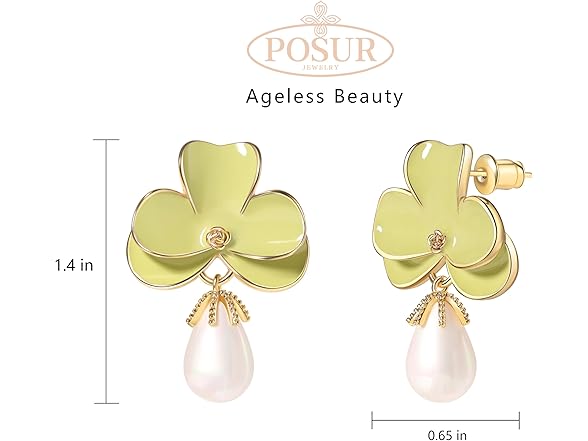 POSUR Flower Pearl Earrings Green