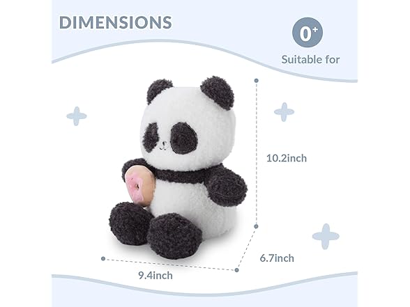 Linzy 10” Panda Stuffed Animal Holding Donut