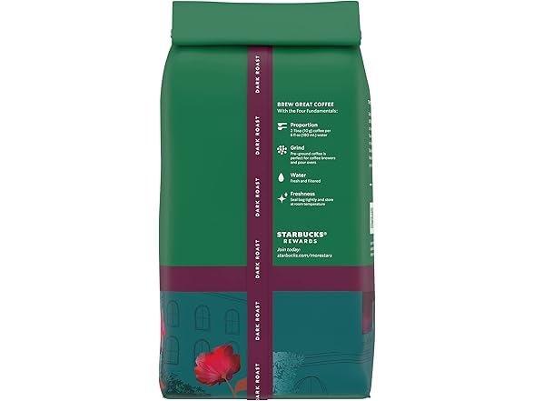 Starbucks Ground Coffee, Dark Roast, Decaf, 1 Bag