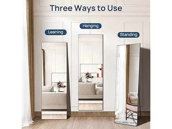 YSSOA Full Length Mirror Black 65"x22"