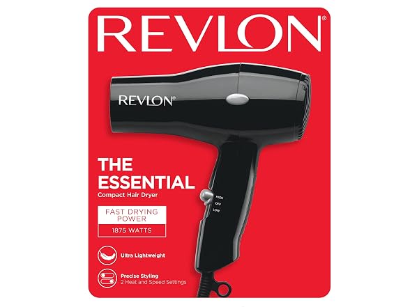 Revlon Compact Hair Dryer 1875W Travel, Black