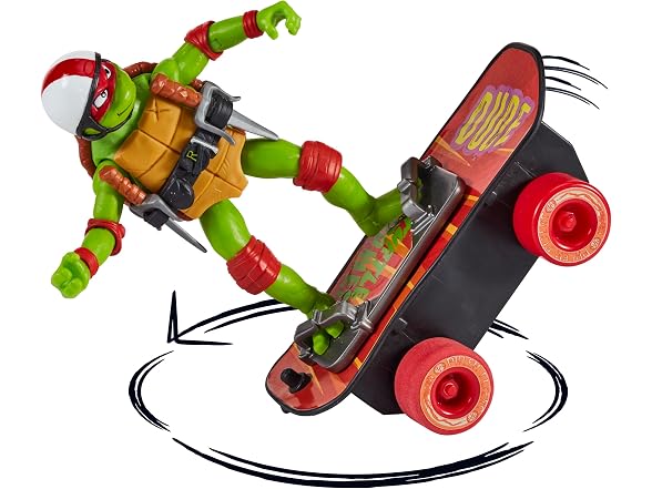 Mutant Mayhem Raphael on a Skateboard
