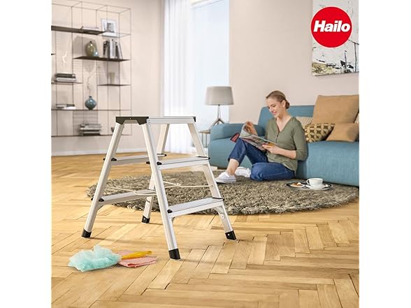 Hailo D60 STANDARDLINE Dual Sided 3 Step Ladder