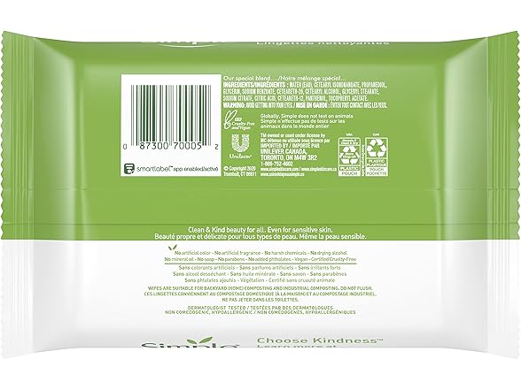 Simple Kind to Skin Facial Wipes Gentle