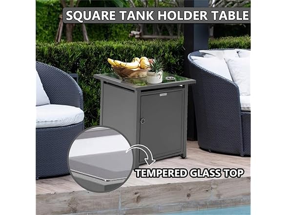 LeisureMod Walbrooke Modern Square Tank Holder Table