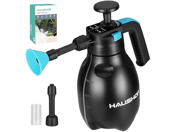 HAUSHOF Hand Pump Sprayer 1/2 Gallon Blue Green