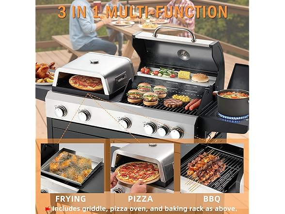 MELLCOM 3 IN 1 Pizza Griddle Grill Combo