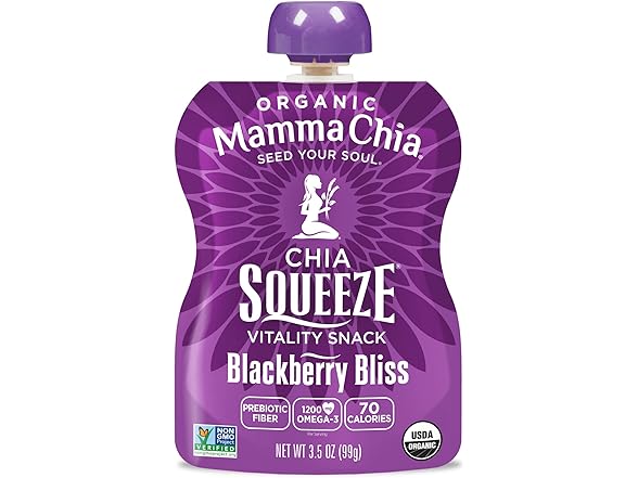 8PK Mamma Chia Organic Vitality Squeeze Snack