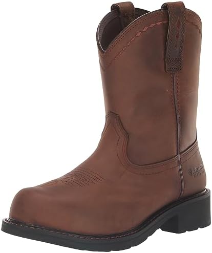 Ariat 10040431 7 Ariat Fatbaby Work Pull-On Steel Toe Work Women's Boots Distressed Brown