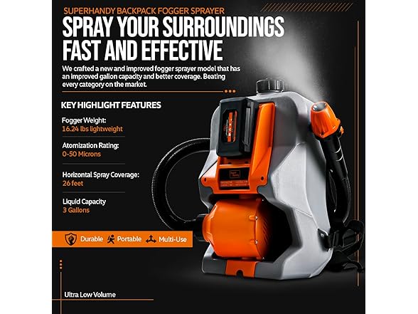 SuperHandy ULV Fogger Cordless Backpack