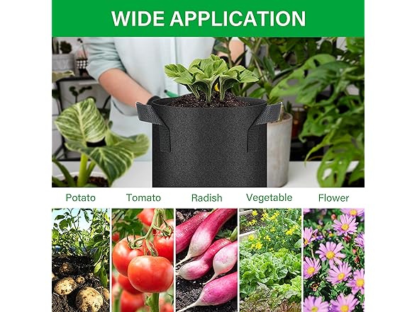 YSSOA YSSOA 10-Pack 3 Gallon Grow Bags, Tomoat