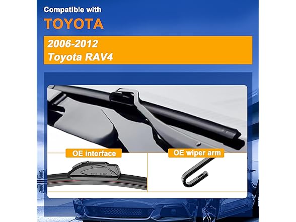 Windshield Wiper Blade Set Replacement for Toyota Rav4 2006-2012