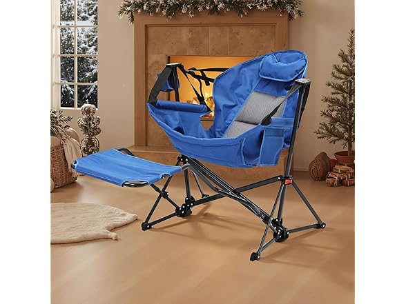 Ainfox Hammock Camping Chair with Footrest, Foldable Portable(Open Box)