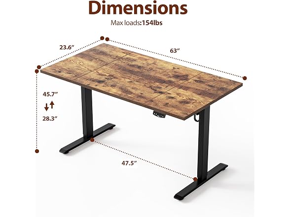 Agilestic 63in Electric Standing Desk