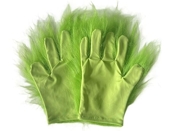 Fisemira Fisemira Green Furry Monster Gloves for
