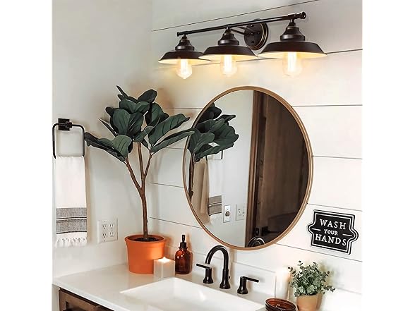 BesLowe 3-Light Vanity Light Fixture, Bronze