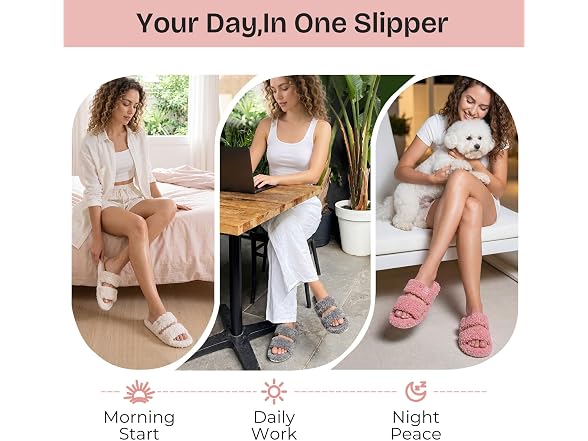 Women's Open Toe Slippers Fuzzy