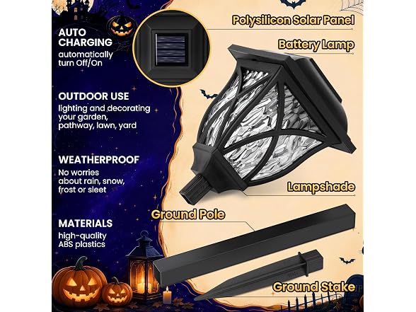 GIGALUMI Solar Halloween Lights 6 Pack