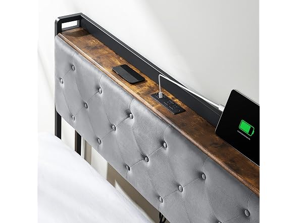 IDEALHOUSE Full Bed, 4 Drawers, Grey