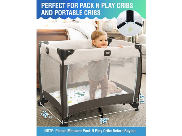 Casusv 38x26 Pack and Play Mattress - 38x26 Animal