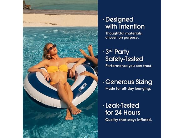 FUNBOY 46 Navy Blue Stripe Pool Float Inner Tube